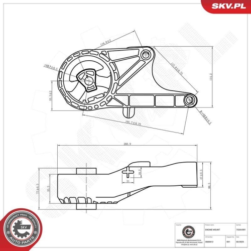 ESEN SKV Lagerung, Motor 75SKV091