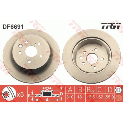 TRW Bremsscheibe DF6691