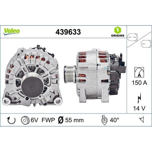VALEO Generator VALEO ORIGINS - NEW O.E. TECHNOLOGIE 439633