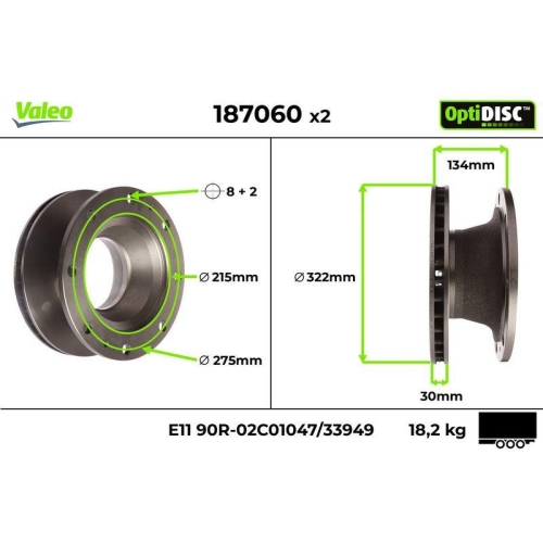 VALEO Bremsscheibe OptiDISC 187060