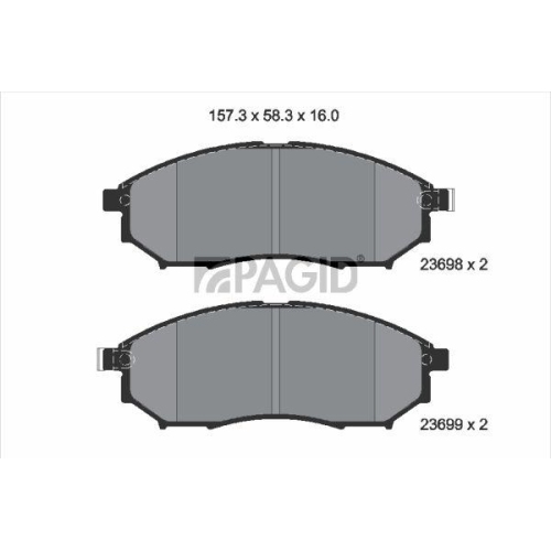 PAGID Bremsbelagsatz, Scheibenbremse T1679N