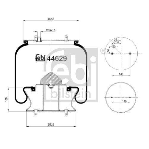FEBI BILSTEIN Federbalg, Luftfederung 44629