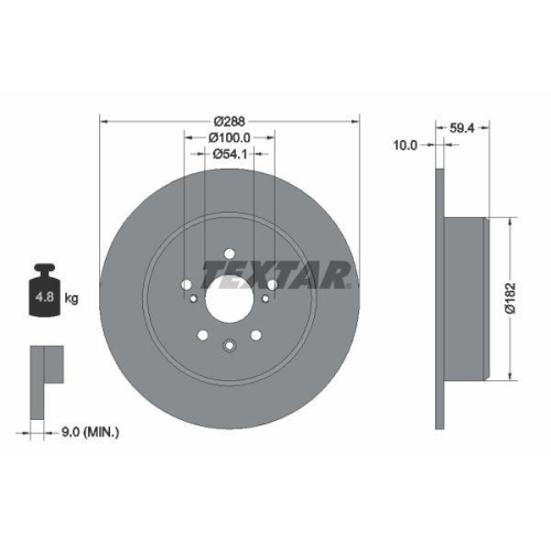TEXTAR Bremsscheibe PRO 92179203