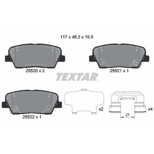 TEXTAR Bremsbelagsatz, Scheibenbremse Q+ 2552008