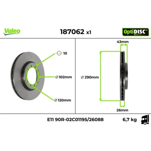 VALEO Bremsscheibe OptiDISC 187062