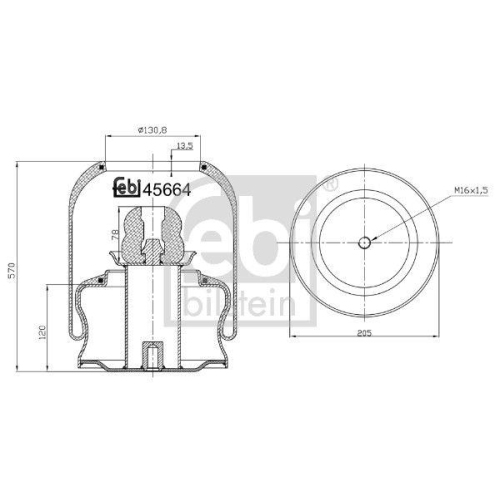 FEBI BILSTEIN Federbalg, Luftfederung 45664