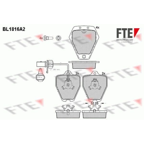 FTE Bremsbelagsatz, Scheibenbremse