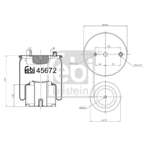 FEBI BILSTEIN Federbalg, Luftfederung 45672