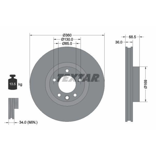 TEXTAR Bremsscheibe PRO+ 92219605