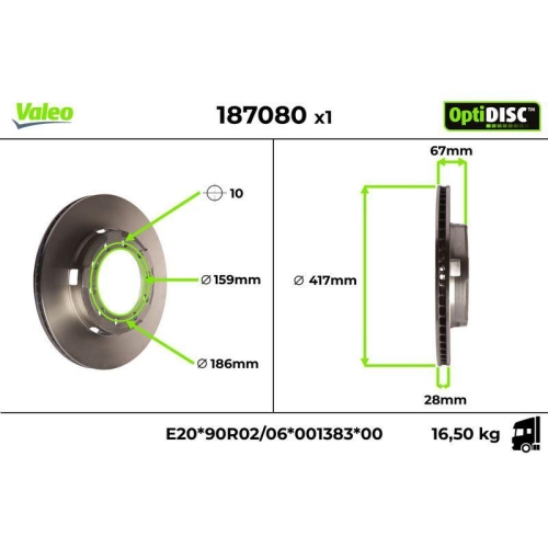 VALEO Bremsscheibe OptiDISC 187080