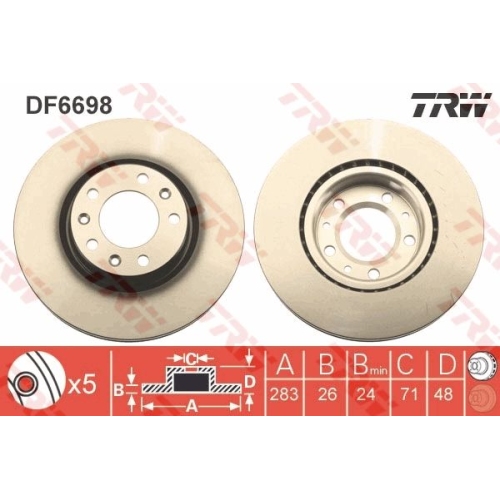 TRW Bremsscheibe DF6698