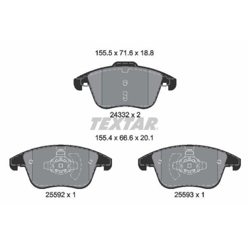 TEXTAR Bremsbelagsatz, Scheibenbremse Q+ 2433205