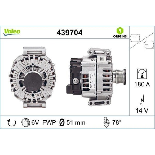 VALEO Generator VALEO ORIGINS - NEW O.E. TECHNOLOGIE 439704