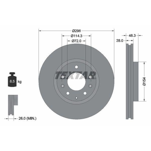 TEXTAR Bremsscheibe PRO 92180803