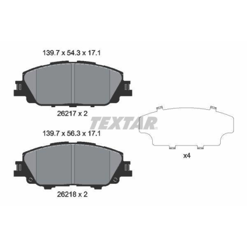 TEXTAR Bremsbelagsatz, Scheibenbremse 2621701