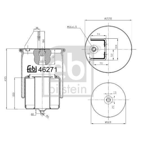 FEBI BILSTEIN Federbalg, Luftfederung 46271