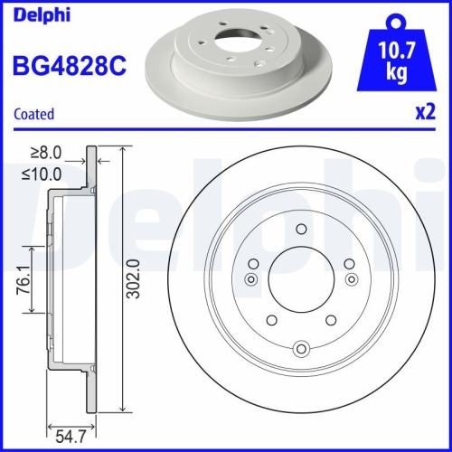 DELPHI Bremsscheibe BG4828C