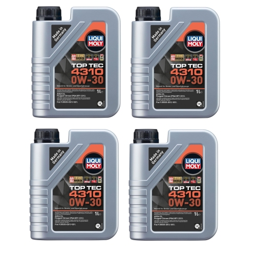 Liqui Moly Top Tec 4310 Motoröl 0W-30, 4-Liter, ACEA C2, B71 2312 - 3735