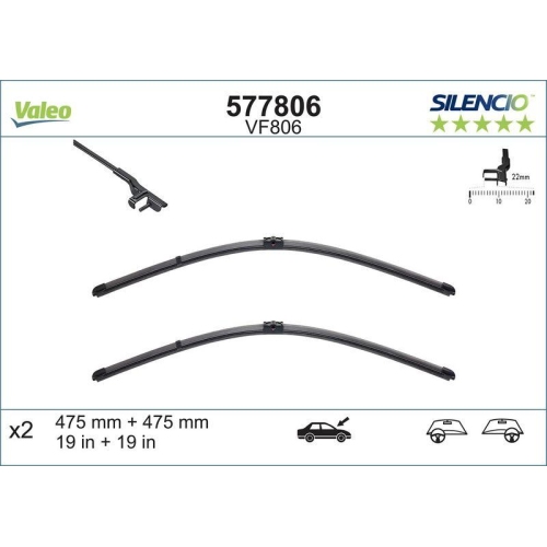 VALEO Wischblatt SILENCIO FLAT BLADE SET 577806