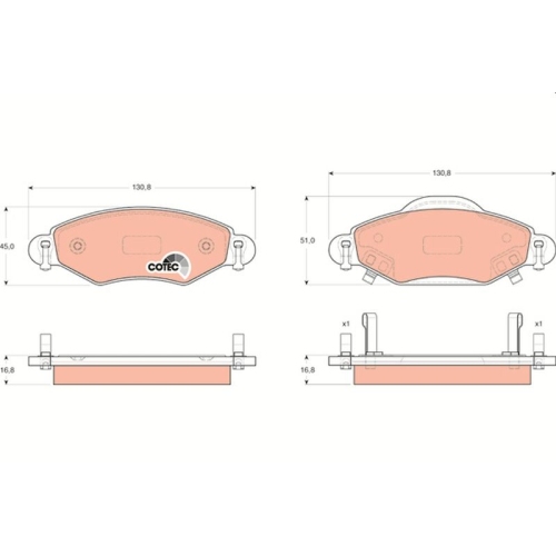 TRW Bremsbelagsatz, Scheibenbremse COTEC GDB3324