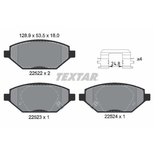 TEXTAR Bremsbelagsatz, Scheibenbremse Q+ 2252201