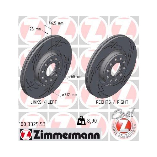 ZIMMERMANN Bremsscheibe BLACK Z 100.3325.53