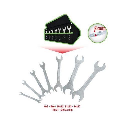 KS TOOLS COMPETITION Doppel-Maulschl&uuml;ssel-Satz, 7-tlg, extra flach