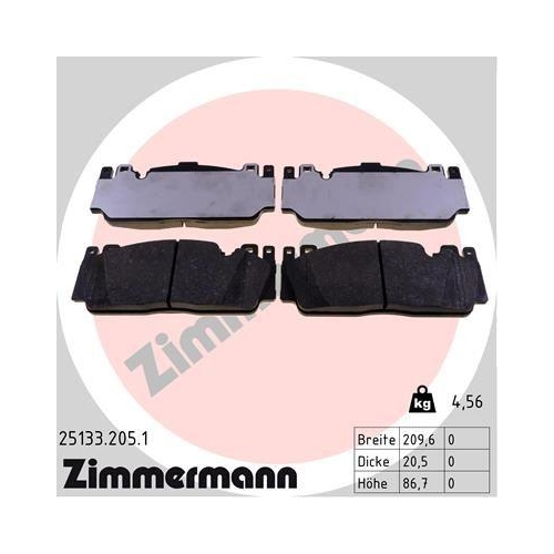ZIMMERMANN Bremsbelagsatz, Scheibenbremse 25133.205.1