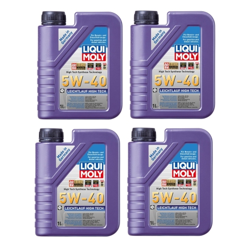 Liqui Moly Motoröl Leichtlauf High Tech, 5W-40, 4 Liter - 4x 3863