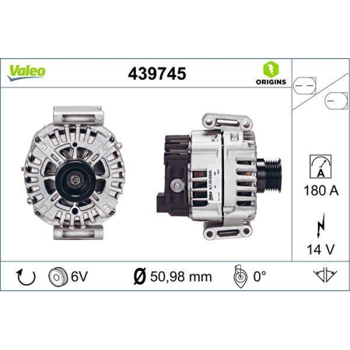 VALEO Generator VALEO ORIGINS - NEW O.E. TECHNOLOGIE 439745