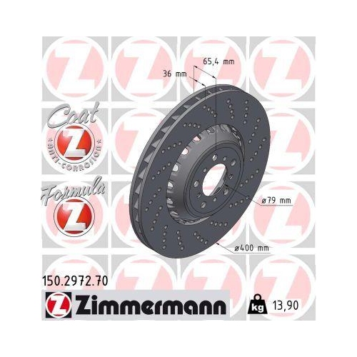 ZIMMERMANN Bremsscheibe FORMULA Z 150.2972.70