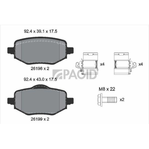 PAGID Bremsbelagsatz, Scheibenbremse T2889N