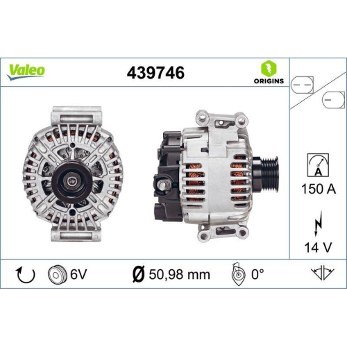 VALEO Generator VALEO ORIGINS - NEW O.E. TECHNOLOGIE 439746