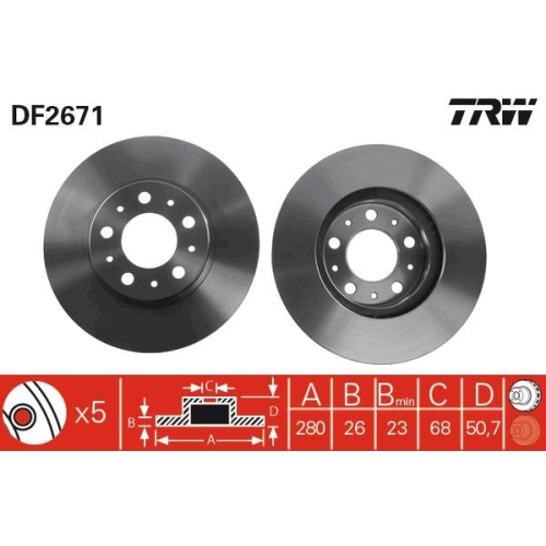 TRW Bremsscheibe DF2671