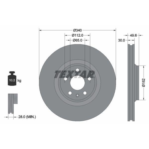 TEXTAR Bremsscheibe PRO+ 92160505