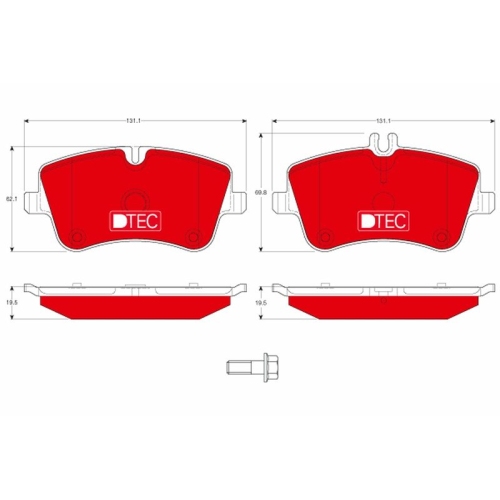 TRW Bremsbelagsatz, Scheibenbremse DTEC COTEC GDB1413DTE