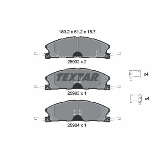 TEXTAR Bremsbelagsatz, Scheibenbremse 2590201