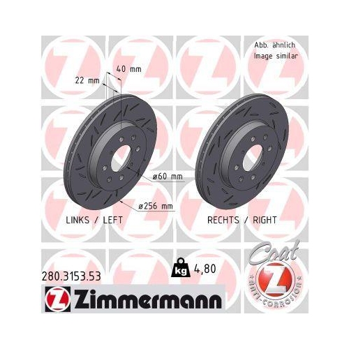 ZIMMERMANN Bremsscheibe BLACK Z 280.3153.53