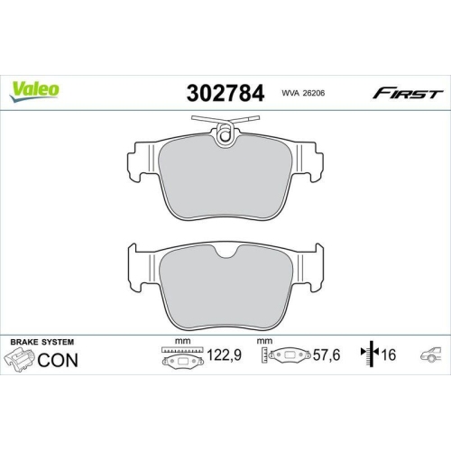 VALEO Bremsbelagsatz, Scheibenbremse FIRST 302784