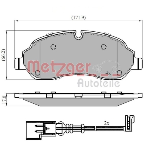 METZGER AUTOTEILE Bremsbelagsatz, Scheibenbremse 1170814