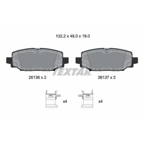 TEXTAR Bremsbelagsatz, Scheibenbremse 2613601