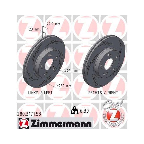 ZIMMERMANN Bremsscheibe BLACK Z 280.3171.53