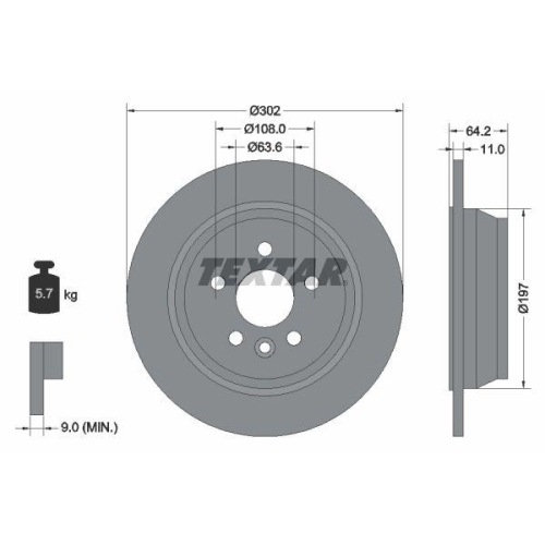 TEXTAR Bremsscheibe PRO 92283003