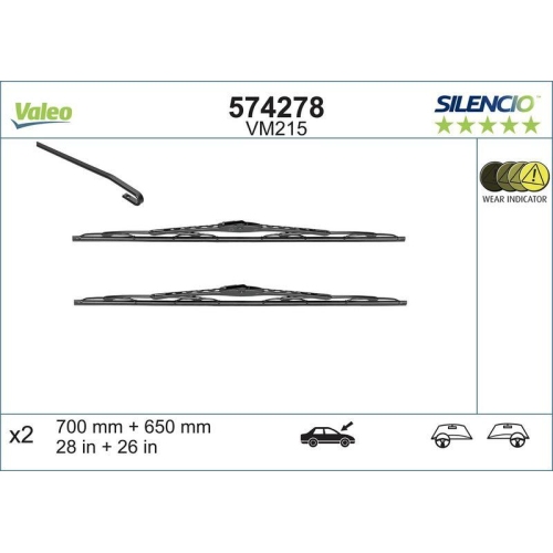 VALEO Wischblatt SILENCIO CONVENTIONAL SET 574278