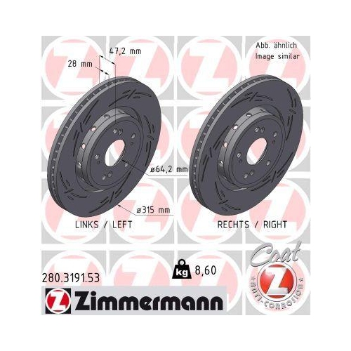 ZIMMERMANN Bremsscheibe BLACK Z 280.3191.53