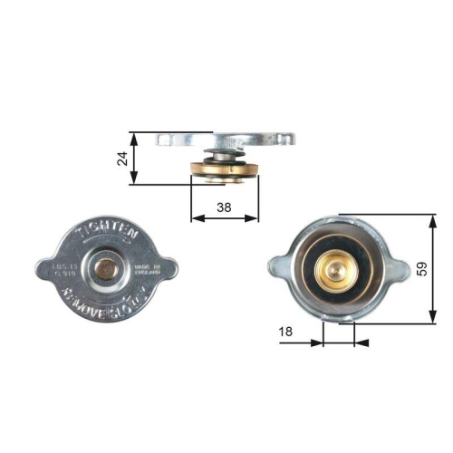 GATES Verschlussdeckel, Kühler RC115