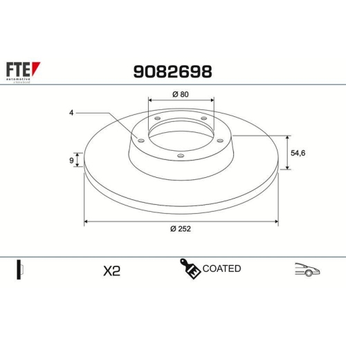 FTE Bremsscheibe COATED RANGE FTE 9082698