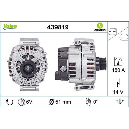 VALEO Generator VALEO ORIGINS - NEW O.E. TECHNOLOGIE 439819