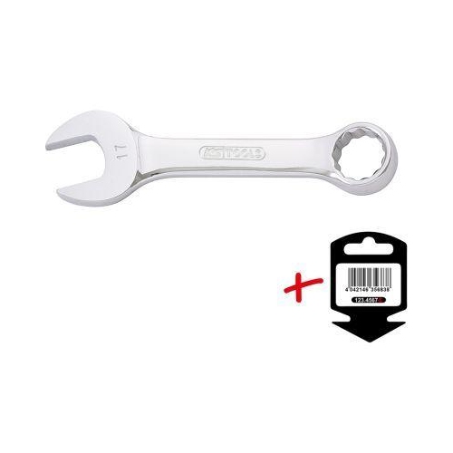 CHROMEplus Ringmaulschl&uuml;ssel, kurz, 15mm auf H&auml;nger KS TOOLS 518.0015-E