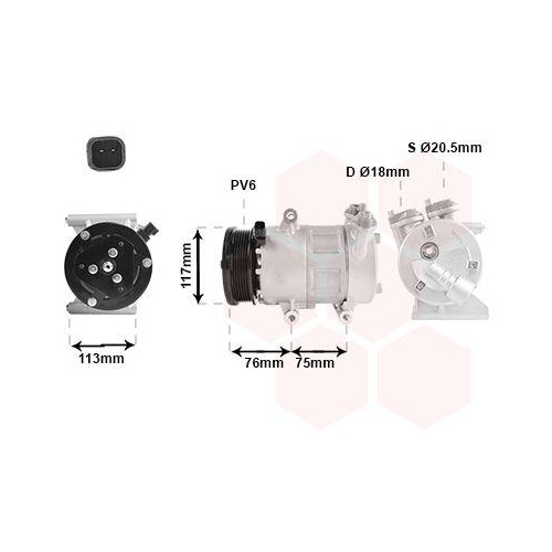 VAN WEZEL Kompressor, Klimaanlage 0200K185